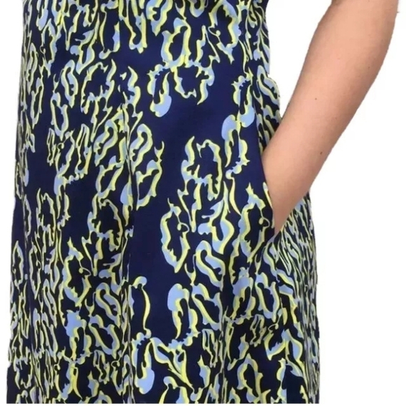 Karen Millen darted A line dress fitted abstract pattern pocketed dress size 10 - Picture 2 of 12